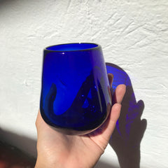 Vasos veladora azul