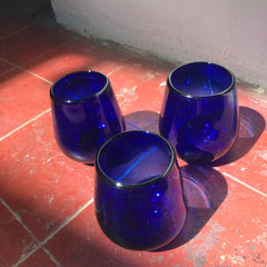 Vasos veladora azul